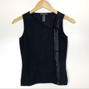 Banana Republic Silk Cashmere Black Ribbon Top